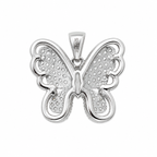 Pavé Moissanite Butterfly Pendant in 925 Sterling Silver 2.0ct (2)
