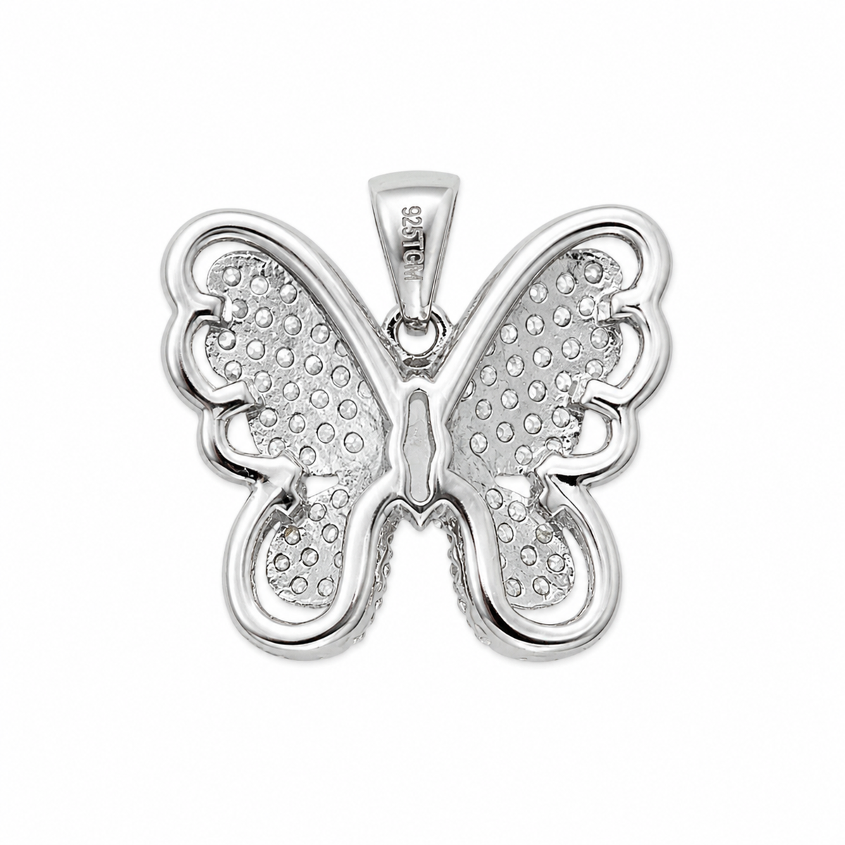 Pavé Moissanite Butterfly Pendant in 925 Sterling Silver 2.0ct (2)