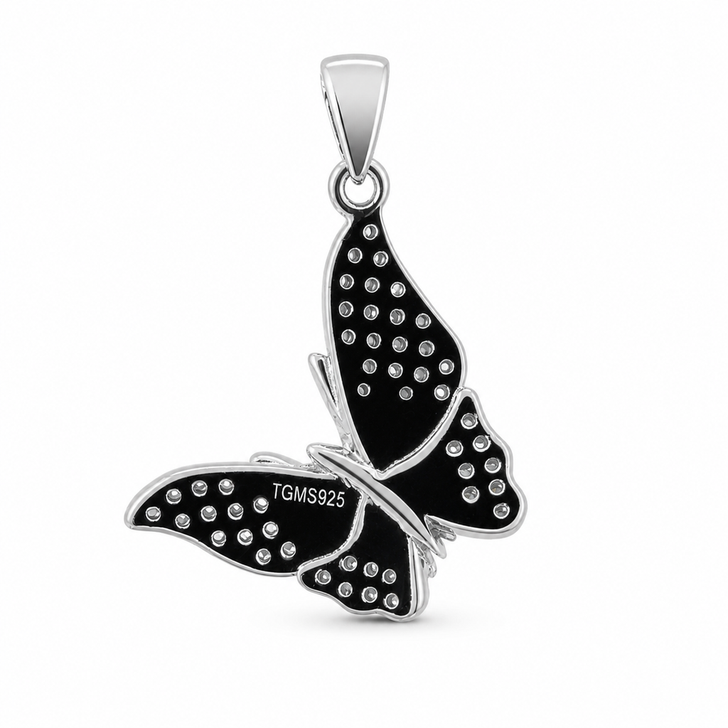 Pavé Moissanite Butterfly Pendant in 925 Sterling Silver 1.0ct (2)