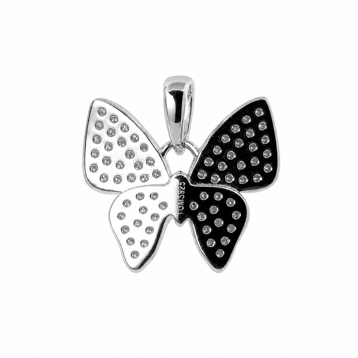 925 Sterling Silver Moissanite Pave Butterfly Pendant 1.0ct (2)
