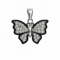 Pavé Moissanite Butterfly 925 Sterling Silver Pendant