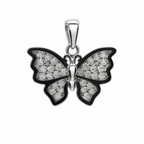 Pavé Moissanite Butterfly 925 Sterling Silver Pendant