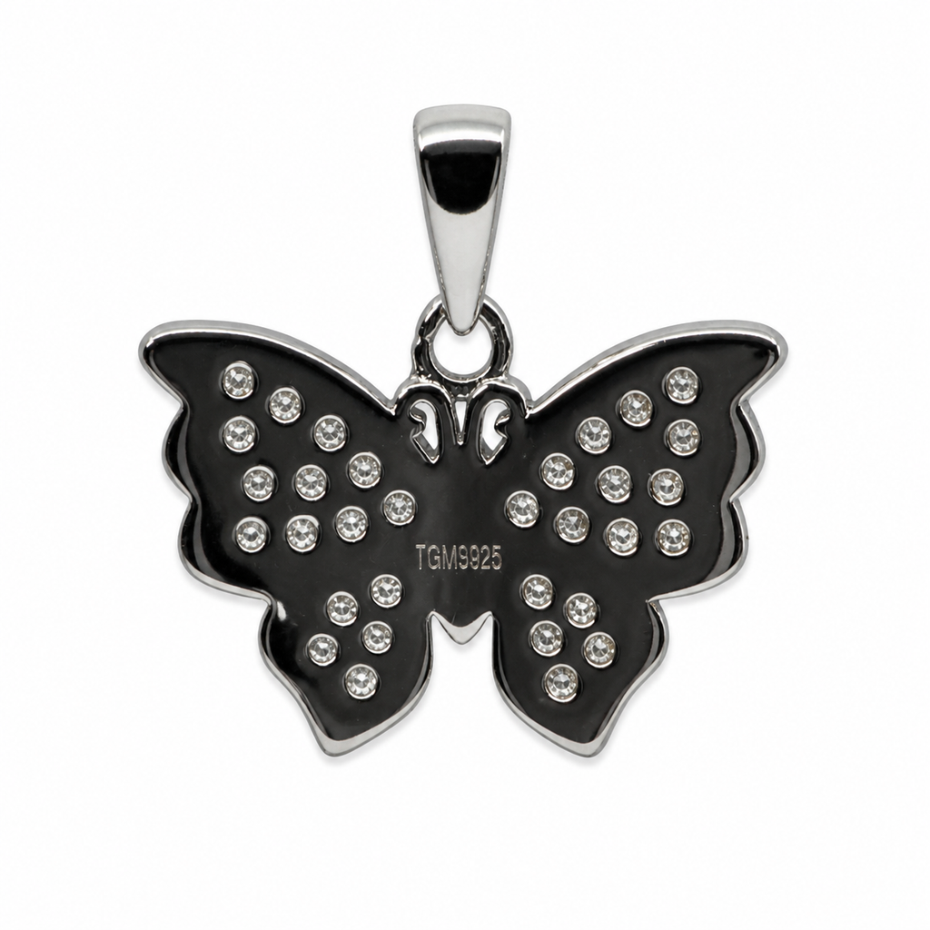 Pavé Moissanite Butterfly 925 Sterling Silver Pendant (2)