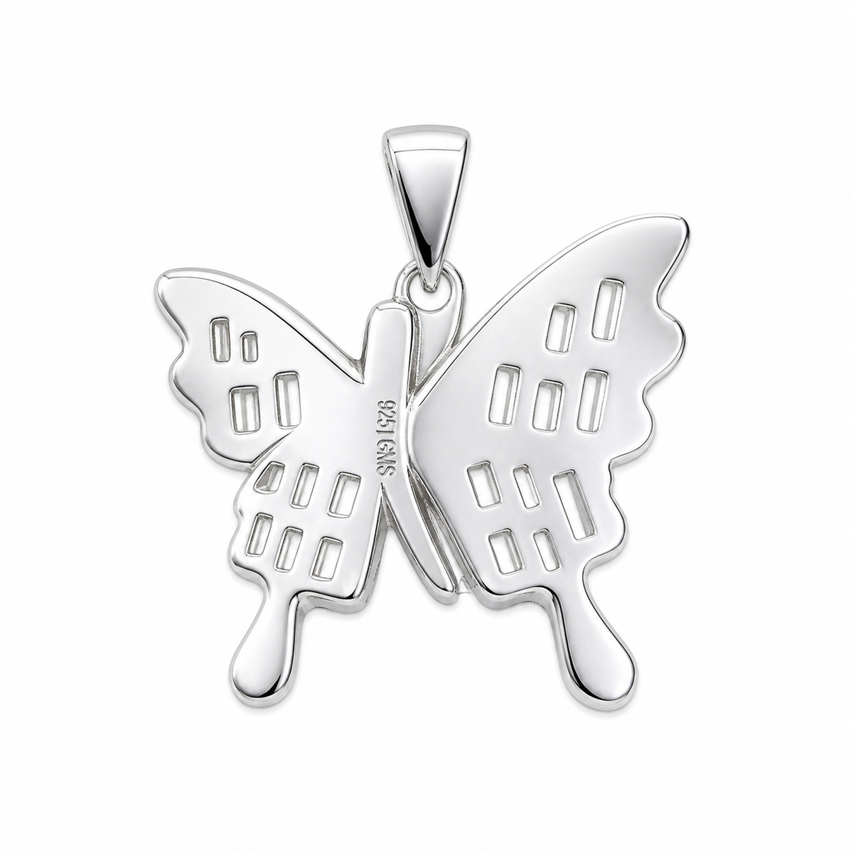 925 Sterling Silver Baguette Moissanite Butterfly Pendant 2.0ct (2)