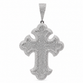 Oversized Micro-Pavé Cross Pendant in 925 Silver with 10ct Moissanite