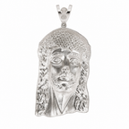 Large 925 Sterling Silver Jesus Face Pendant with Crown of Thorns, 43.21g (2)
