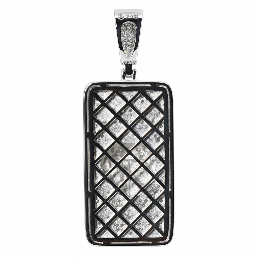 Iced Out 925 Silver Lion King Crown Moissanite Rectangle Pendant 5ct (2)