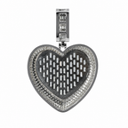Baguette and Pave Moissanite Heart Pendant in 925 Sterling Silver 5ct (2)