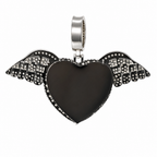925 Sterling Silver Moissanite 5ct Heart Wing Pendant (2)