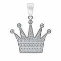 925 Sterling Silver Moissanite Crown Pendant 1 Carat