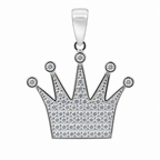 925 Sterling Silver Moissanite Crown Pendant 1 Carat