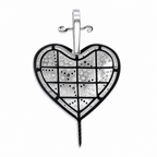 925 Sterling Silver Cracked Heart and Dagger Pavé Black & White Moissanite Pendant 4.00ct (2)