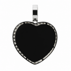 925 Sterling Silver Heart Pendant with Baguette Grid and Moissanite Pavé Halo, 10ct (2)