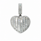 Baguette Moissanite Heart Pendant in 925 Sterling Silver 5.38ct