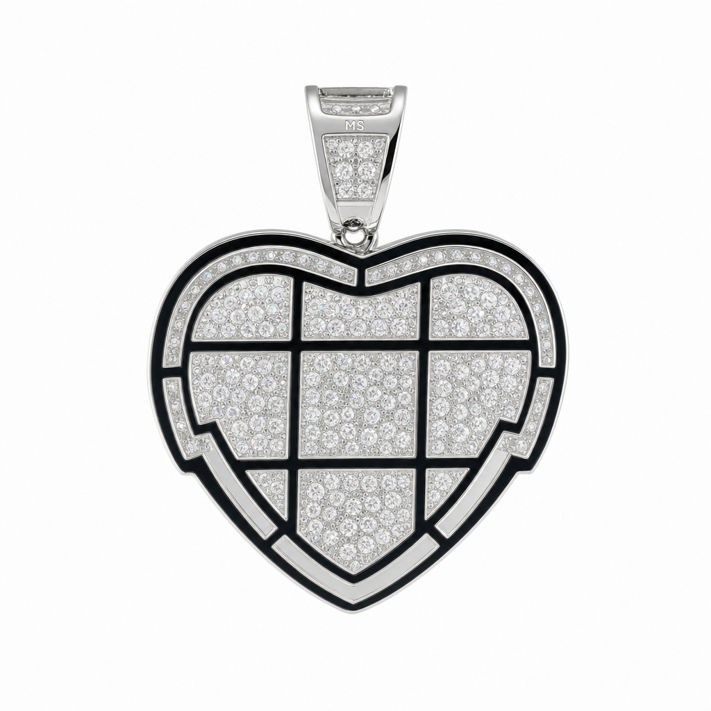 Iced Out Dripping Heart 5ct Moissanite 925 Sterling Silver Pendant (2)