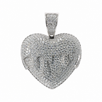 Iced Out Dripping Heart 5ct Moissanite 925 Sterling Silver Pendant