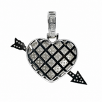Pave Moissanite Arrow-Through-Heart Pendant in 925 Sterling Silver 3.00ct (2)