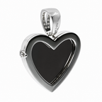 Sterling Silver Heart Locket Pendant with Moissanite Accents, 3.0ct (2)