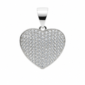 Pavé Heart Moissanite Pendant in 925 Sterling Silver, 1.75 Carats
