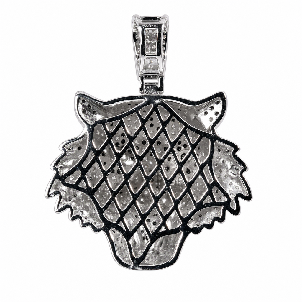 Iced Out Tiger Head 925 Sterling Silver Moissanite Pendant 7.00ct (2)