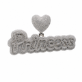 Princess Script Pavé Heart Bail Pendant in 925 Silver with 10ct Moissanite