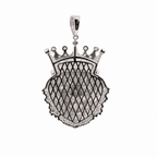 925 Sterling Silver Moissanite Crowned Lion Head Pavé Pendant 8.23ct (2)