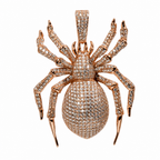 Pavé Moissanite Spider Pendant in 14K Rose Gold and Silver, 6ct