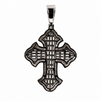 925 Sterling Silver Moissanite Baguette Cross Pendant, 4.3ct (2)