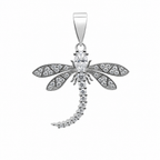 925 Sterling Silver Dragonfly Pendant with 1.5ct Moissanite