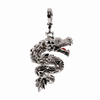 14K Gold Over Silver Moissanite-Encrusted Dragon Pendant with Green Tail Accent, 5.00ct (2)