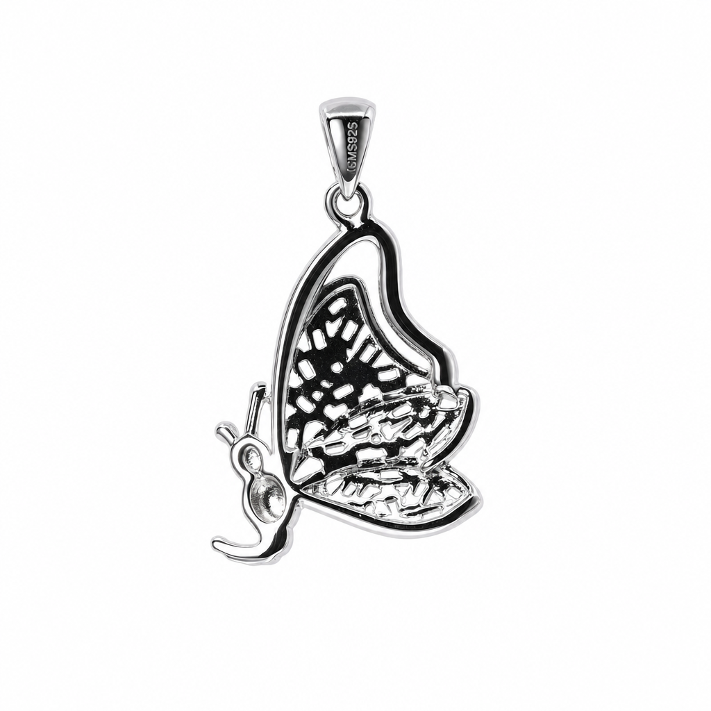 Sterling Silver Moissanite Butterfly Outline Pendant 1.5ct (2)