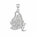 Sterling Silver Moissanite Butterfly Outline Pendant 1.5ct