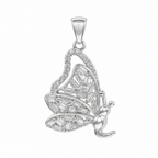 Sterling Silver Moissanite Butterfly Outline Pendant 1.5ct