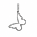 Openwork Butterfly Outline Pendant in 925 Sterling Silver with 1ct Moissanite Accents