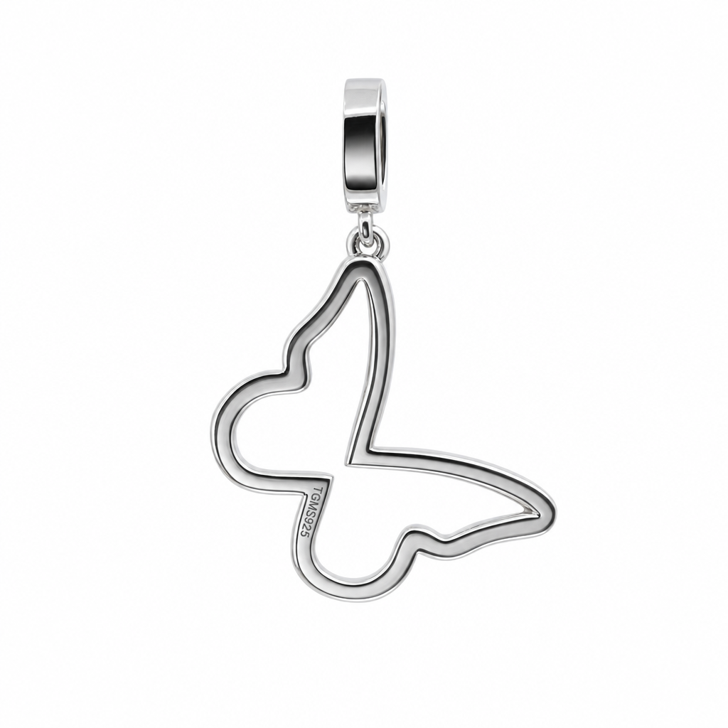 Openwork Butterfly Outline Pendant in 925 Sterling Silver with 1ct Moissanite Accents (2)