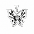 Sterling Silver Moissanite Pendant with Pink Heart and Abstract Pavé Design, 1ct (2)