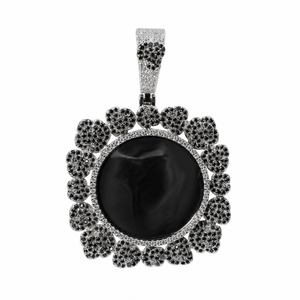 Floral Halo 925 Sterling Silver Moissanite Mirror Pendant 7.8ct