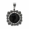 Floral Halo 925 Sterling Silver Moissanite Mirror Pendant 7.8ct