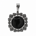 Floral Halo 925 Sterling Silver Moissanite Mirror Pendant 7.8ct