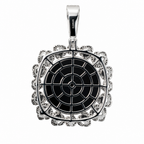 Floral Halo 925 Sterling Silver Moissanite Mirror Pendant 7.8ct (2)