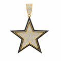 Pave Moissanite Star Pendant in Two-Tone 925 Sterling Silver, 4ct