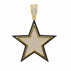 Pave Moissanite Star Pendant in Two-Tone 925 Sterling Silver, 4ct