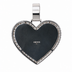 Heart Baguette & Pavé moissanite Pendant in Silver (2)