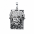 Pavé Joker Mask Silver Pendant with Moissanite
