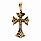 14K Gold Over Silver Moissanite Pave and Baguette Cross Pendant 10ct (2)