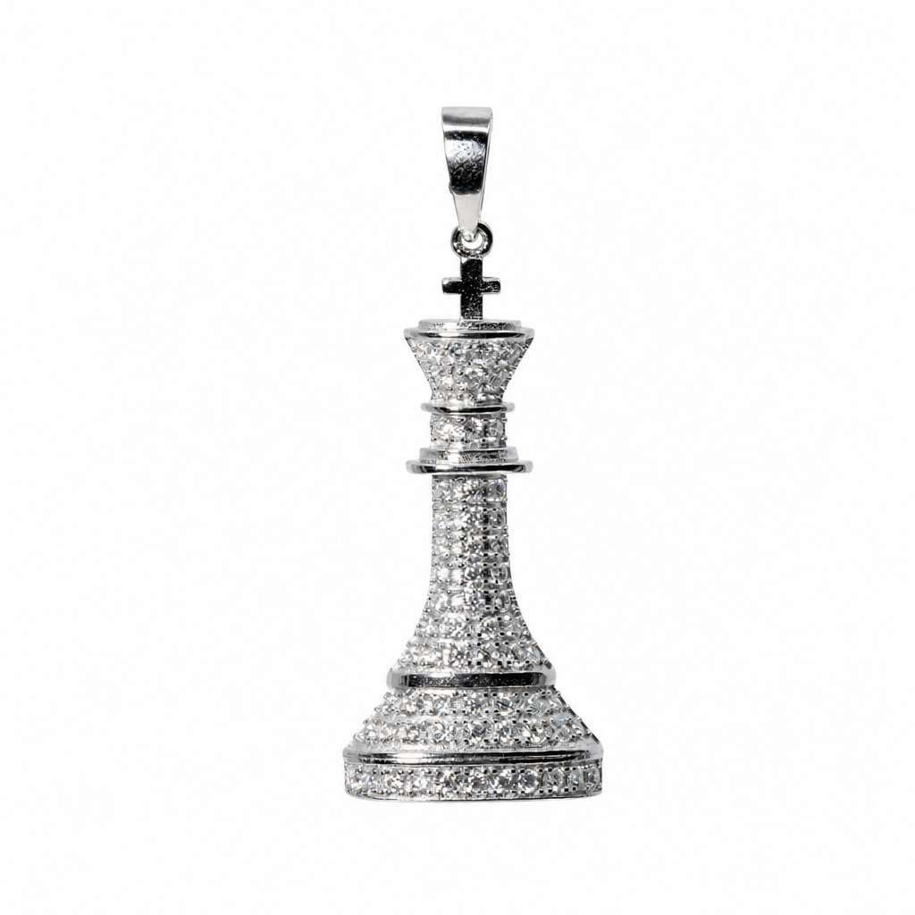 Chess Tower 925 Silver Moissanite Pavé Pendant 1.75ct