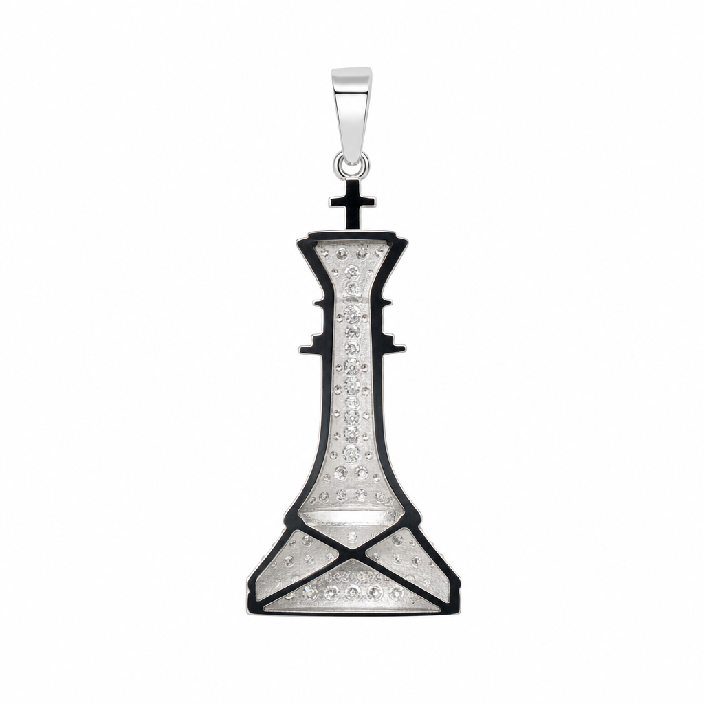 Chess Tower 925 Silver Moissanite Pavé Pendant 1.75ct (2)