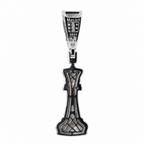 Moissanite Chess King Pendant in Silver with Rose Gold 'KING' Letters, 1.9ct (2)