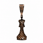 14K Rose Gold Moissanite Pave Chess King Figure Pendant (2)
