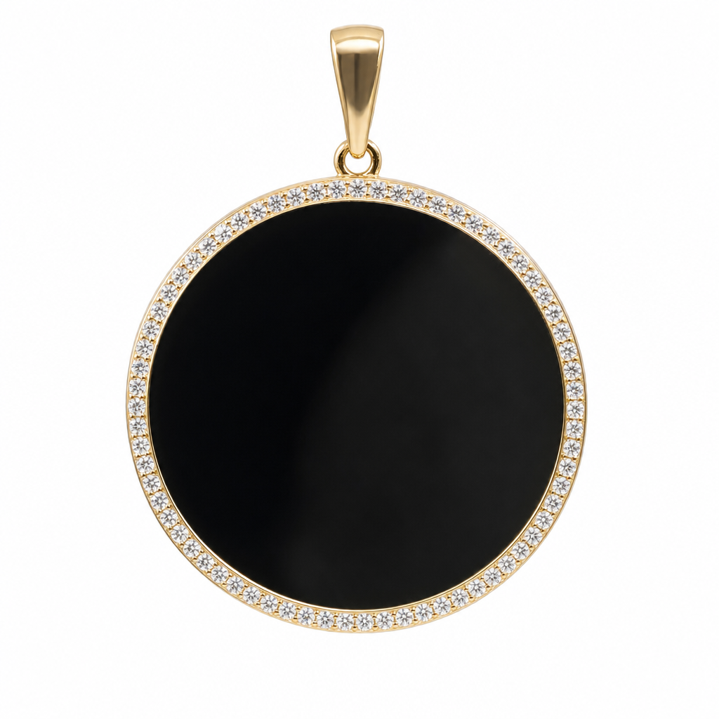 14K Gold Over Silver Picture Pendant with Moissanite 3.5ct